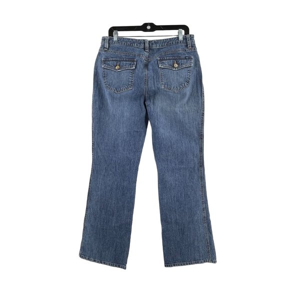 Izod Jeans Modern Fit Boot Cut Hi-Rise Size 12 Women's Denim Flap Pockets - Picture 4 of 11
